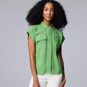 Simply Vera Vera Wang Vibrant Green Polo Shirt
